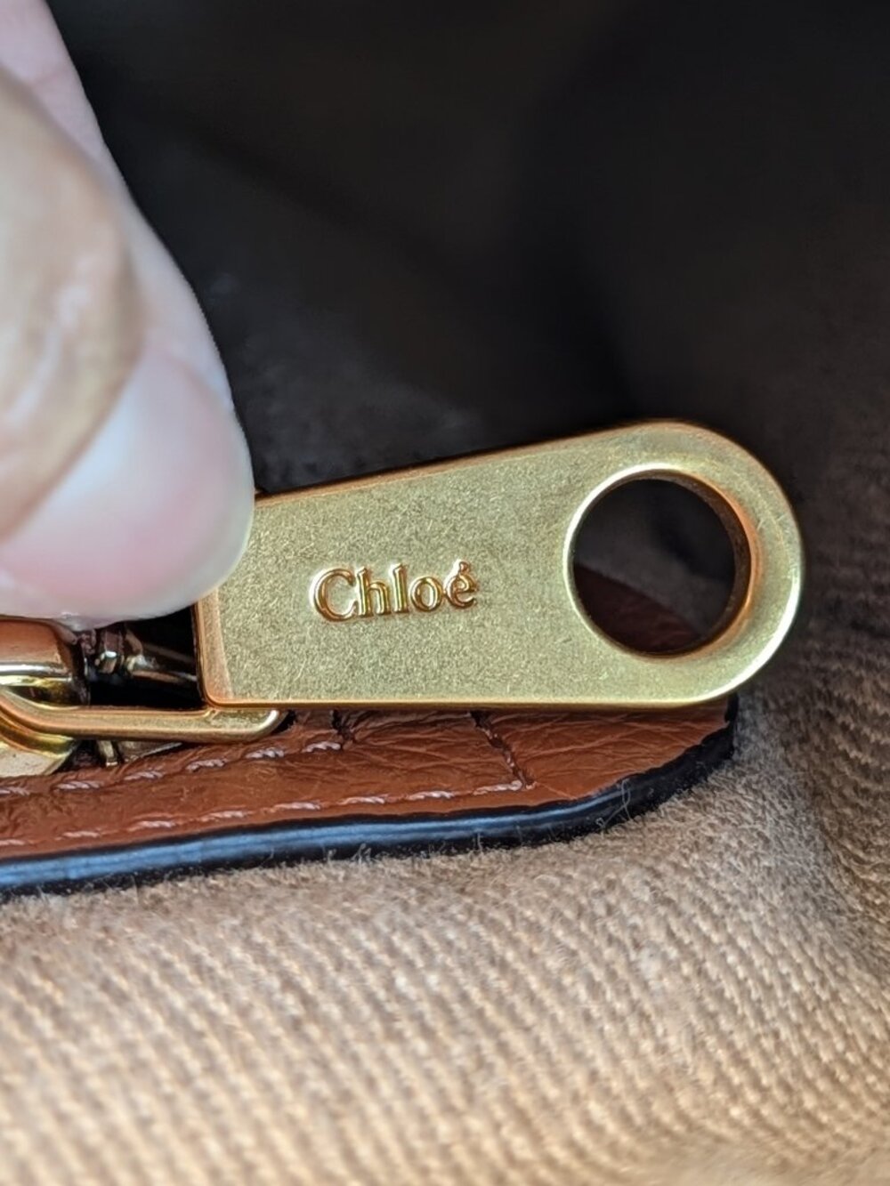 NWOT Chloe Small Marcie Bag Grained Leather in Tan - Picture 15 of 16